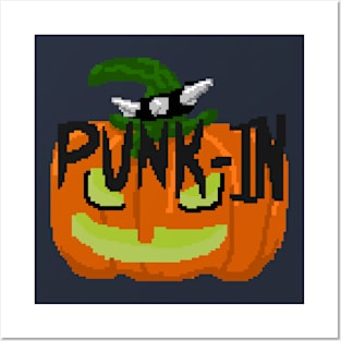 Punk-in Pumpkin Pixel Posters and Art